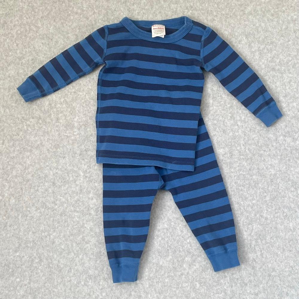 Hanna Andersson Organic Cotton Blue Stripe Pajama Set 18–24 Months